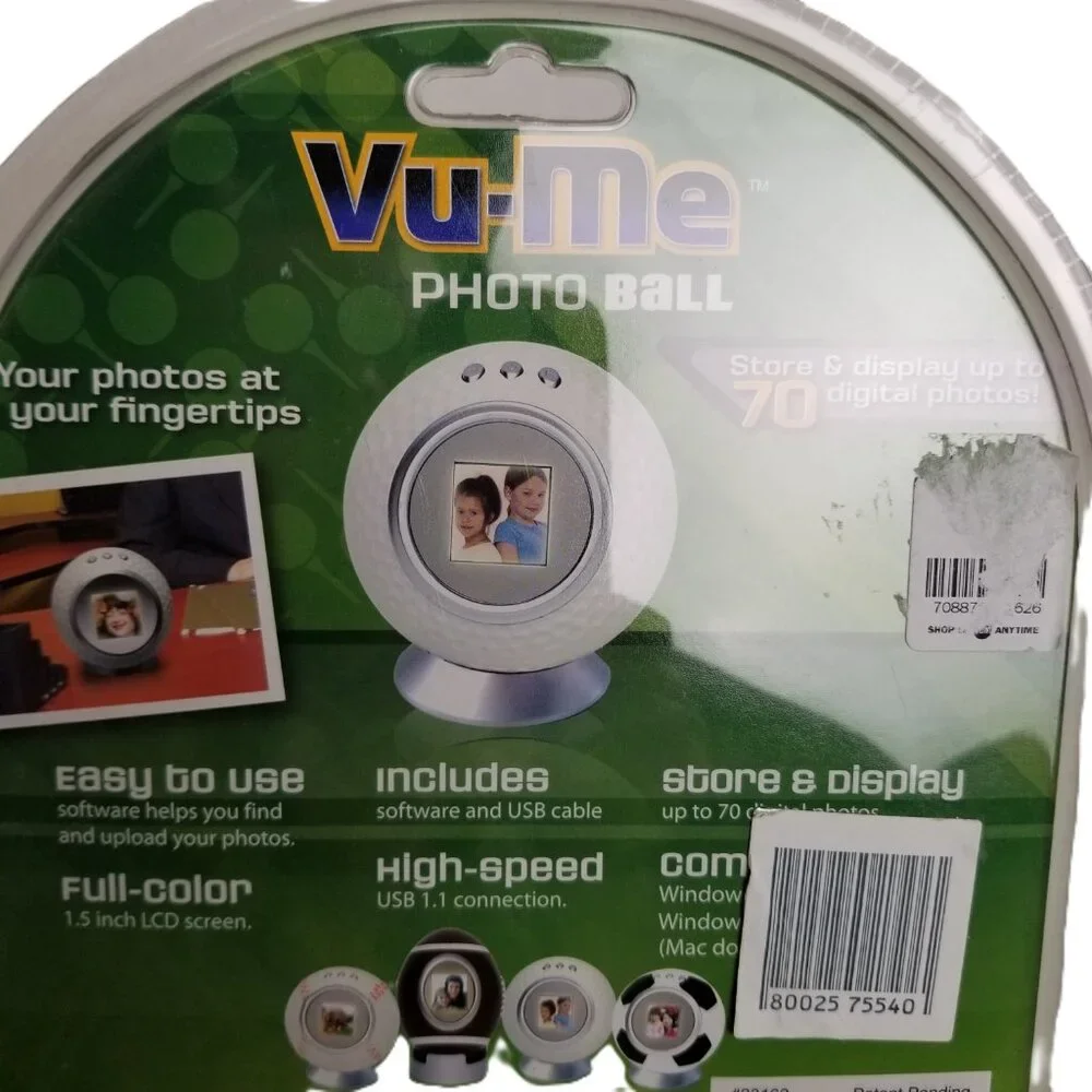 Senario Vu-Me Digital Photo Ball Golf Silver Gift Display 70 Photos Unique Gift